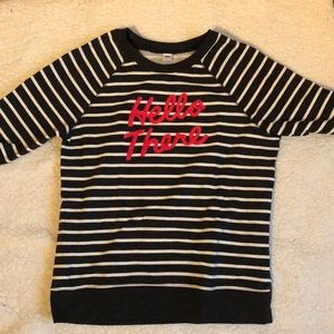 OLD NAVY “hello there” striped crew neck size s